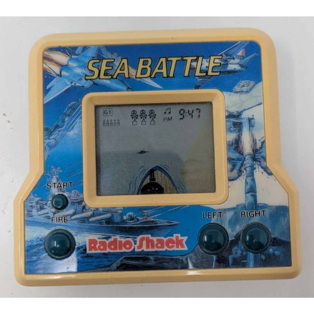 Vintage Radio Shack Sea Battle 60-2245 Handheld LCD Electronic Game Tandy Works